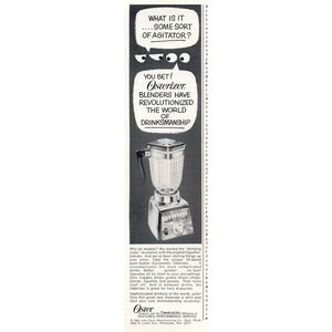 Vintage 1968 Osterizer Blender Print Ad Kitchen Decor Drinksmanship